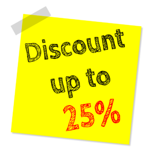 Discount up to 25% off label