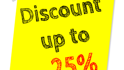Discount up to 25% off label