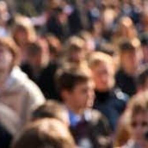 Customer in a crowd